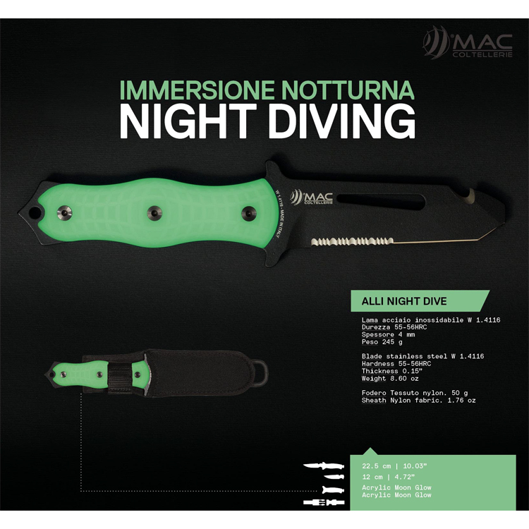 [3891] MAC 맥이탈리아 알리 야간다이빙 전용 Rescue 다이빙 나이프