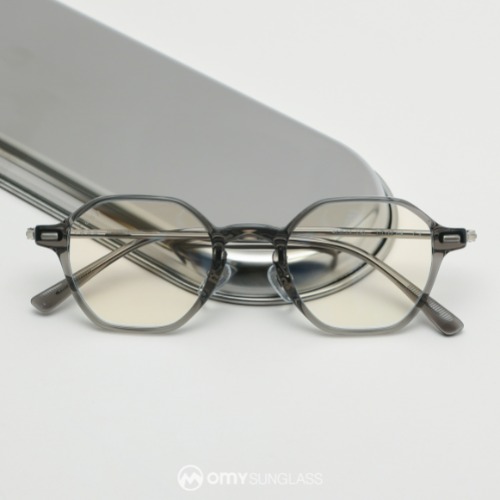 래쉬 퍼 C4 투명 그레이 다각 얇은 뿔테 안경