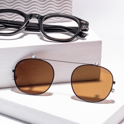 페이크미 해리 전용 골드 블랙 클립온 안경 위에 쓰는 선글라스 덮경