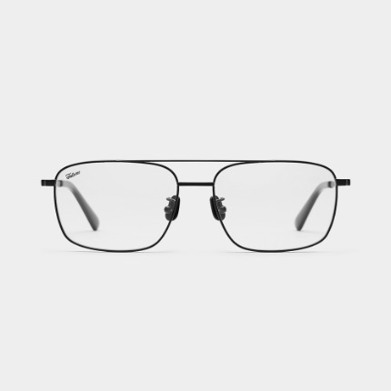 페이크미 레이어 MBK 매트블랙 빈티지 사각 투브릿지 안경 티타늄 안경테