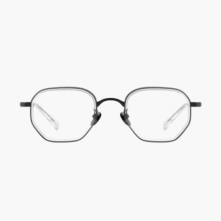 이츠모  PLANNER 플래너 C4 그레이 티타늄 투명 솔텍스 콤비 패션 남자 여자 다각 안경