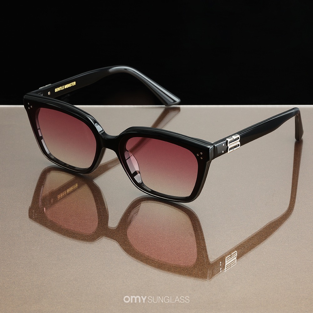 젠틀몬스터 오슬로 OSLO 01(RG) 블랙 레드 틴트 렌즈 라운드 스퀘어 패션 선글라스