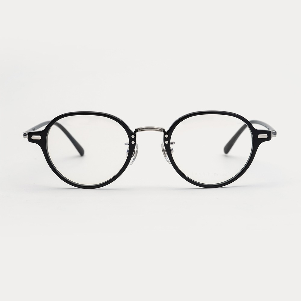 래쉬 리파인드 주니퍼 C1 블랙 메탈 뿔테 원형 가벼운 콤비 데일리 안경