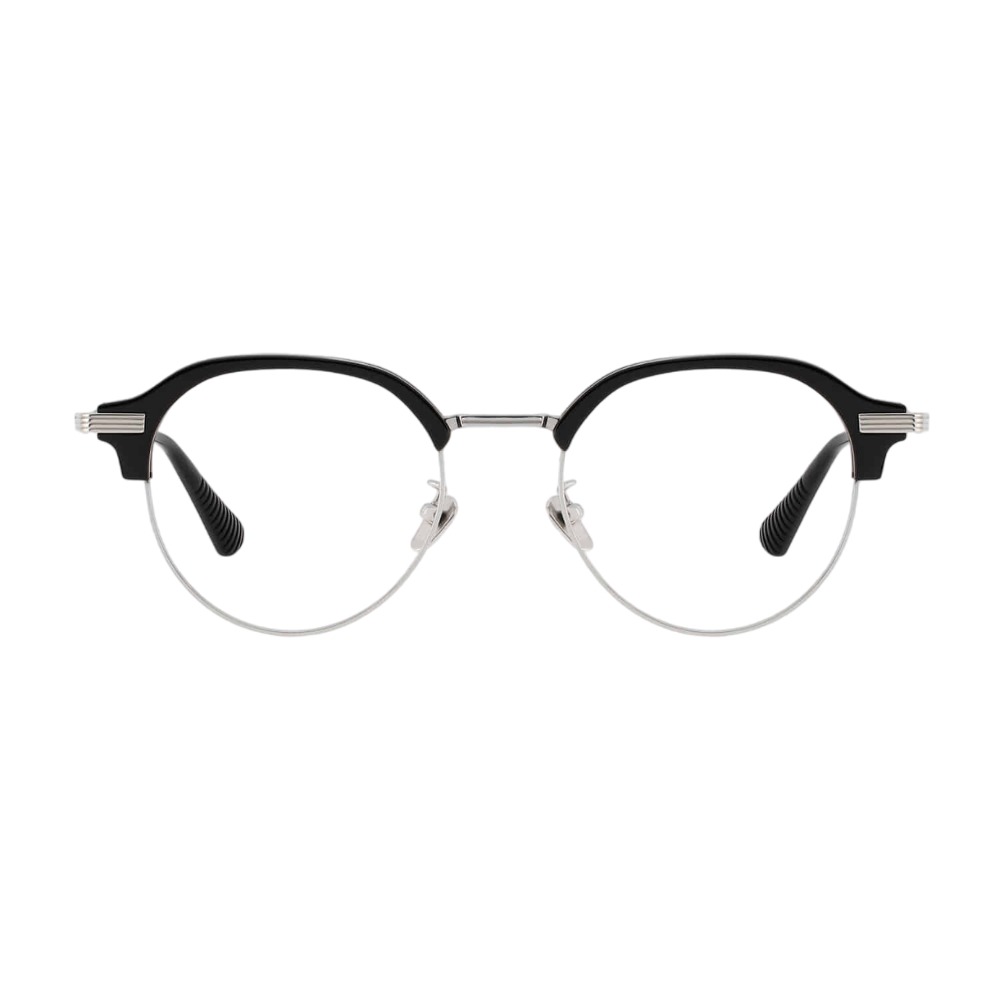 마노모스 브릭 C1 블랙실버 가벼운 티타늄 콤비 반뿔테 안경