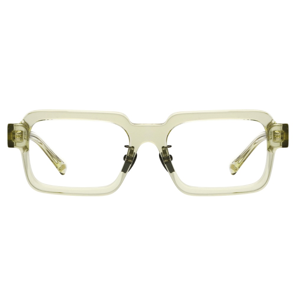 마노모스 CHARLIE 찰리 C3 안경테 클리어 옐로우 독특한 스퀘어 뿔테 안경
