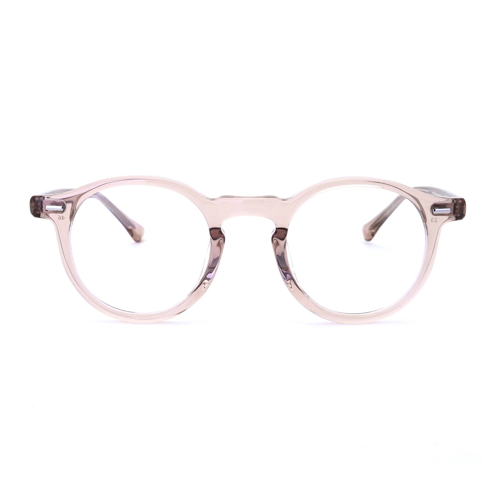 래쉬 클라크 PK 클리어 핑크 라운드 프레임 남녀 빈티지 투명 뿔테 안경
