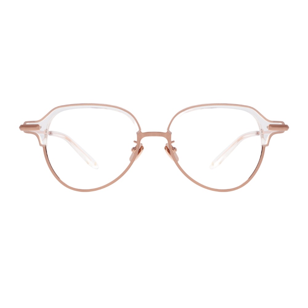 마노모스 랜드 C4 핑크골드 투명 가벼운 티타늄 여자 하금테 안경