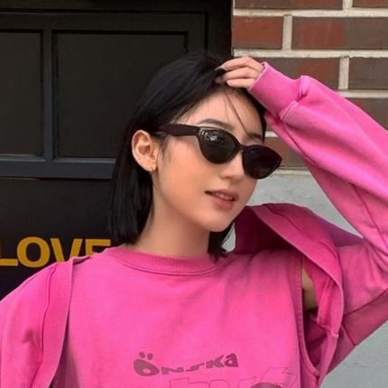 페이크미 로우 CHO 초코 캣아이 뿔테 오벌형 렌즈 패션 선글라스