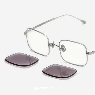 페이크미 아하 SVC 그레이 틴트렌즈 추가증정 사각 베타 티타늄 가벼운 안경테