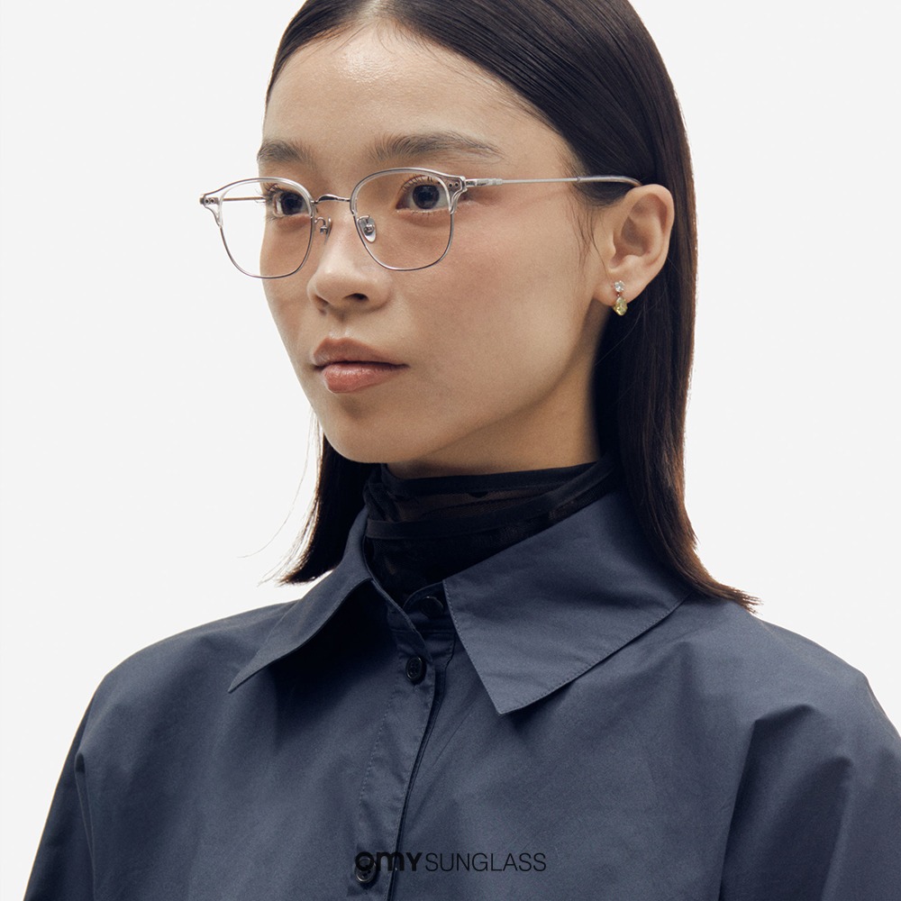 프로젝트프로덕트 CL18 C0WG 실버 클리어 반뿔테 남자 여자 얼굴형에 맞는 안경