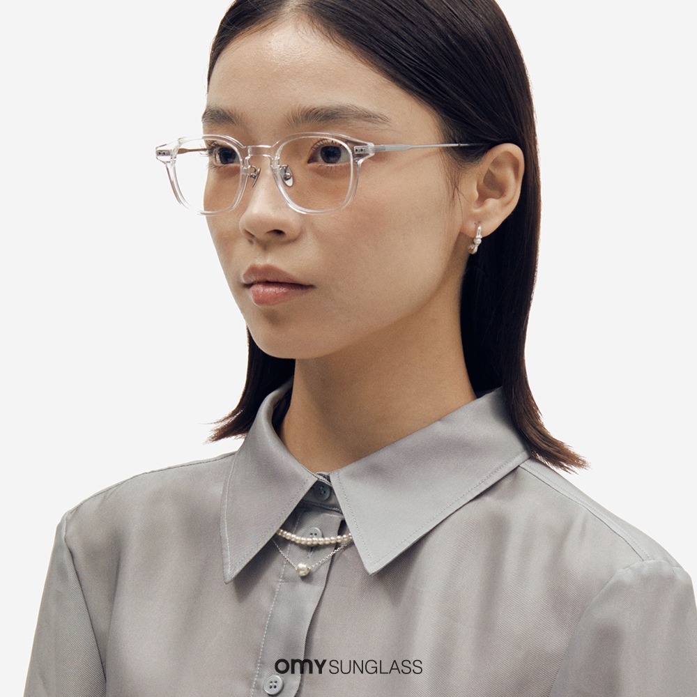 프로젝트프로덕트 CL20 C0 투명 뿔테 실버 티타늄 남녀공용 패션 콤비 안경테