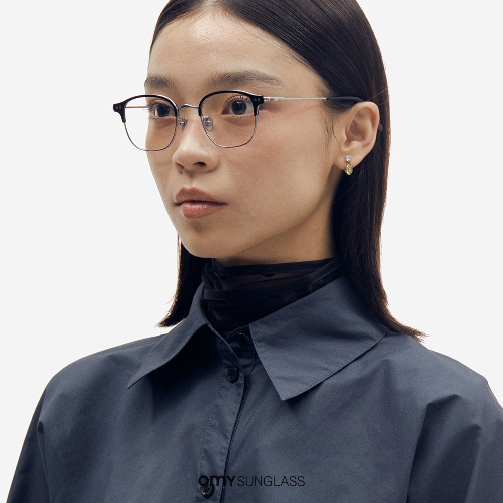 프로젝트프로덕트 안경테 CL18 C1WG 블랙 실버 스퀘어 깔끔한 캐주얼 오피스 남녀공용 안경