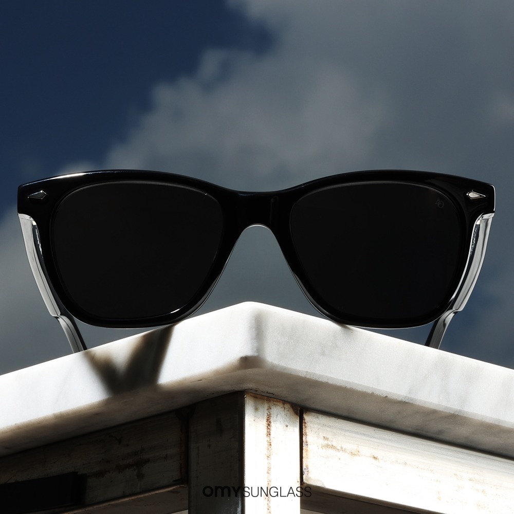 아메리칸옵티컬 사라토가54 3 블랙 오버사이즈 뿔테 깔끔한 여자 남자 선글라스