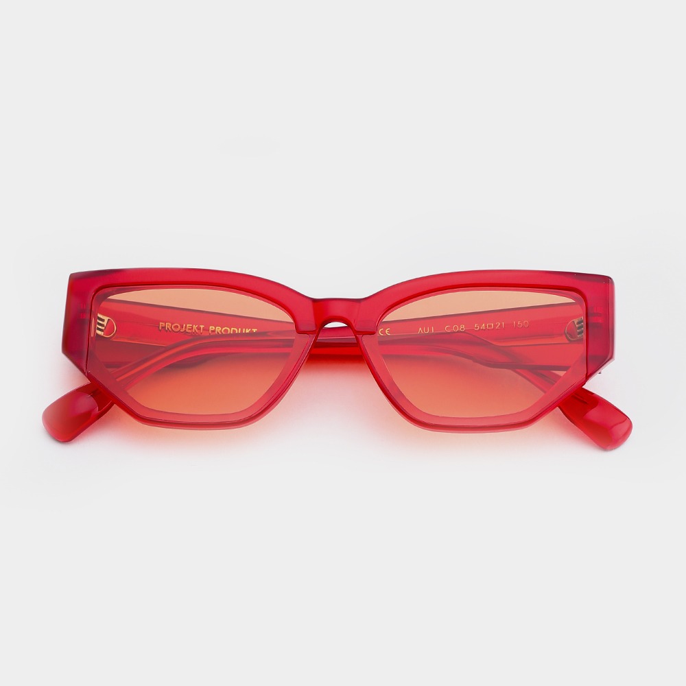 프로젝트프로덕트 AU1 C08 반투명 레드 빨간 캣츠아이 사각 선글라스