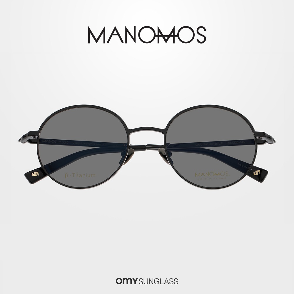 마노모스 레이디 T C1 블랙 티타늄 가벼운 동그란 안경테