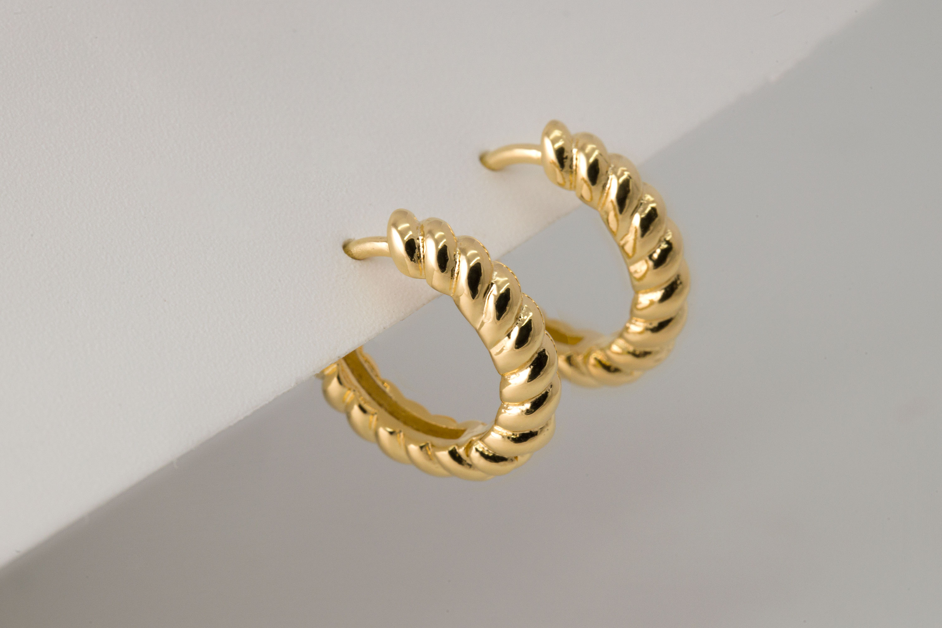 [D11-G6] Rope twisted hoop earrings, Brass, Nickel free, Handmade jewelry, Hoop earrings, Dainty earrings, Simple earrings