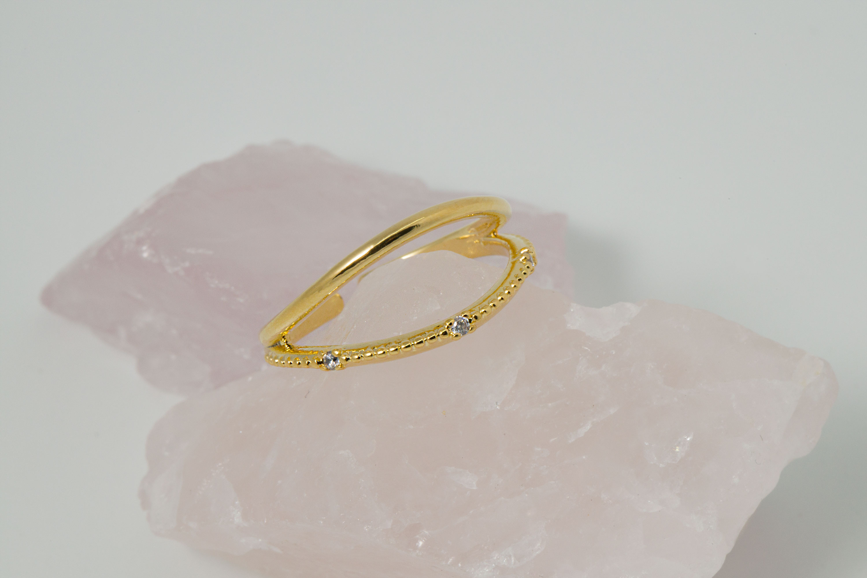 [D35-G1] 큐빅 뱀 반지, 신주, 큐빅, 무 니켈, 핸드메이드 주얼리, 조절 가능한 반지, 유니크 반지