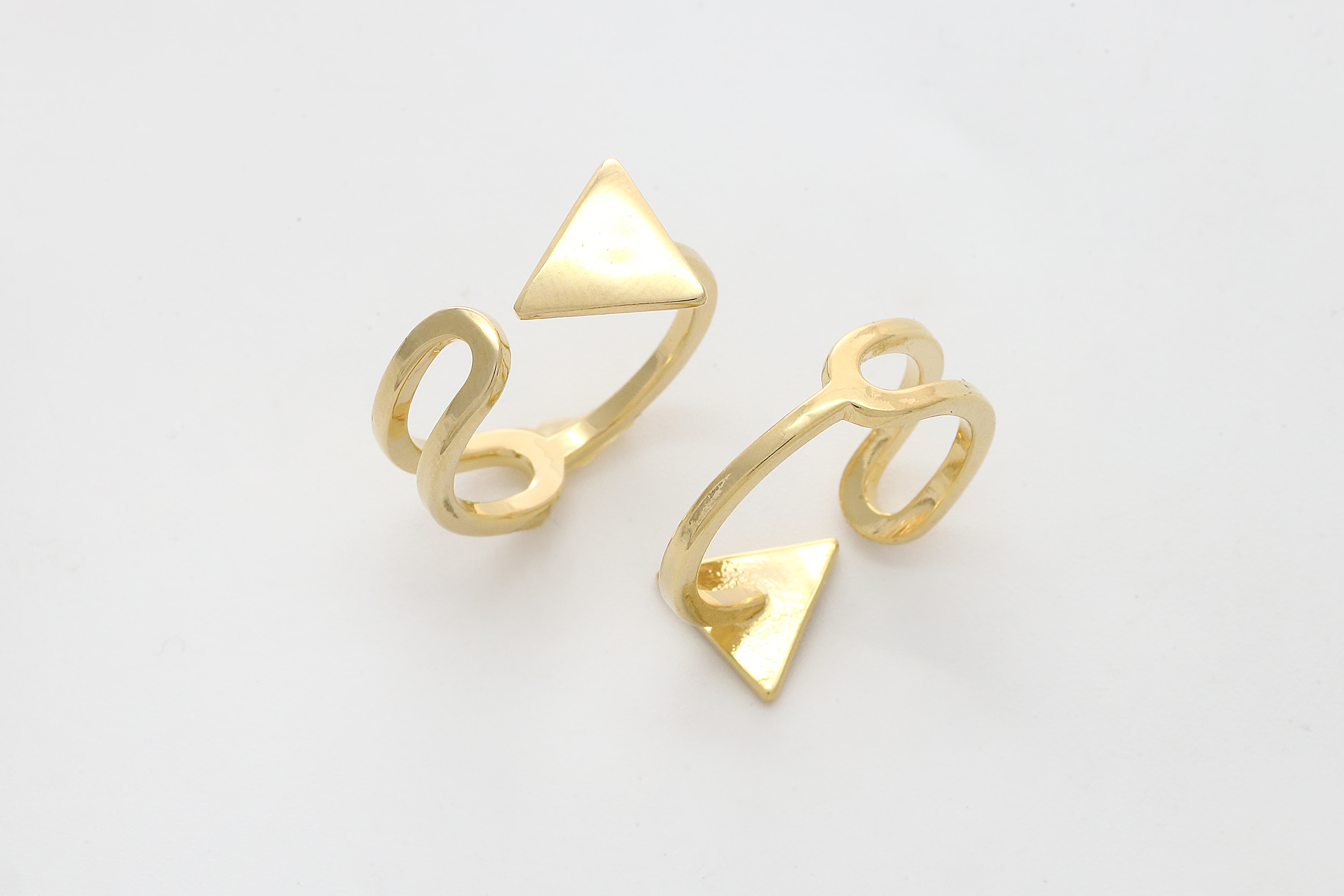[T17-G3] 삼각형 조절가능한 반지, 신주, 무 니켈, 핸드메이드 주얼리, 패션 주얼리, 유니크 반지