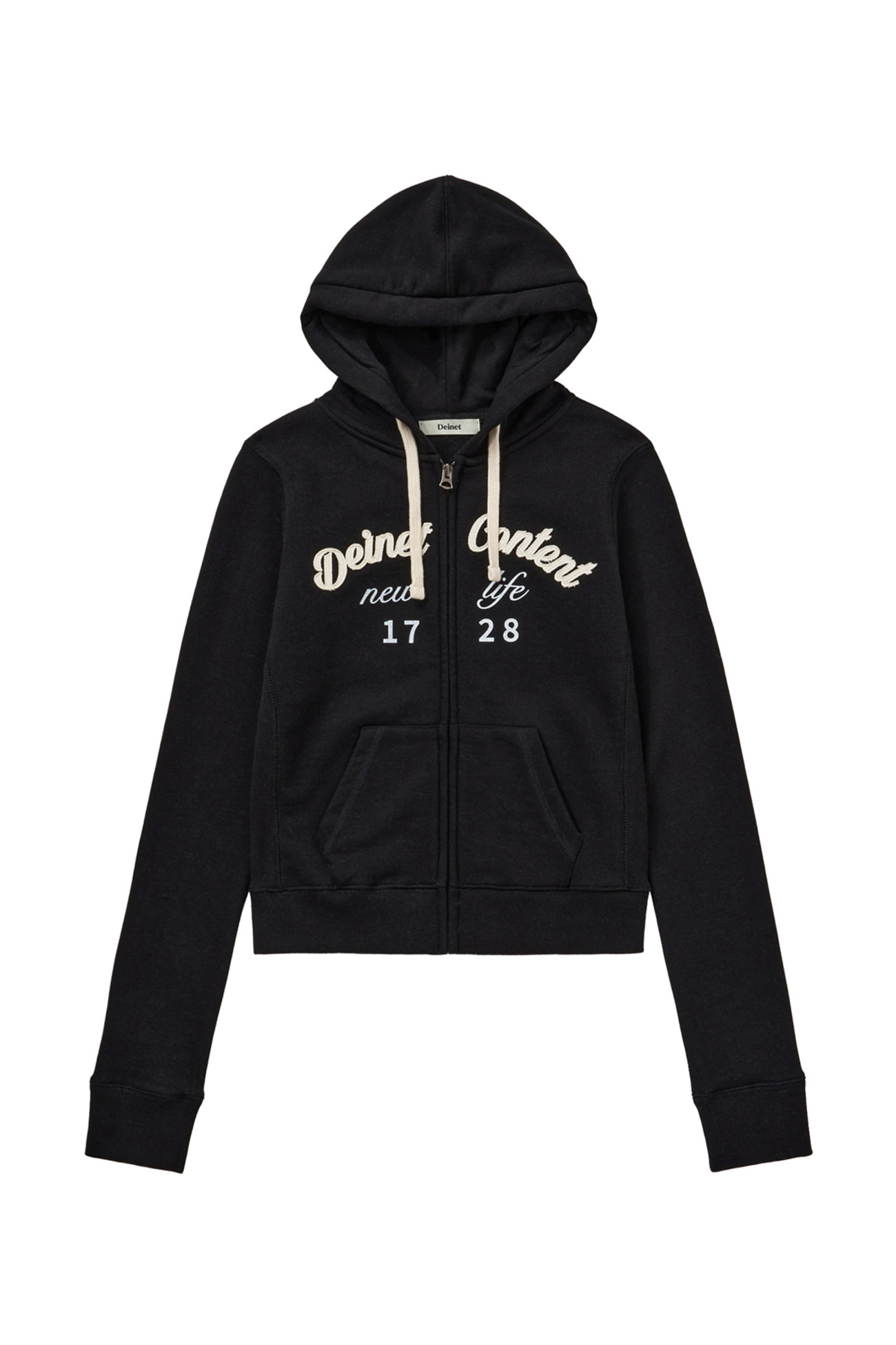 CONTENT SLIM HOOD ZIP - UP IN BLACK