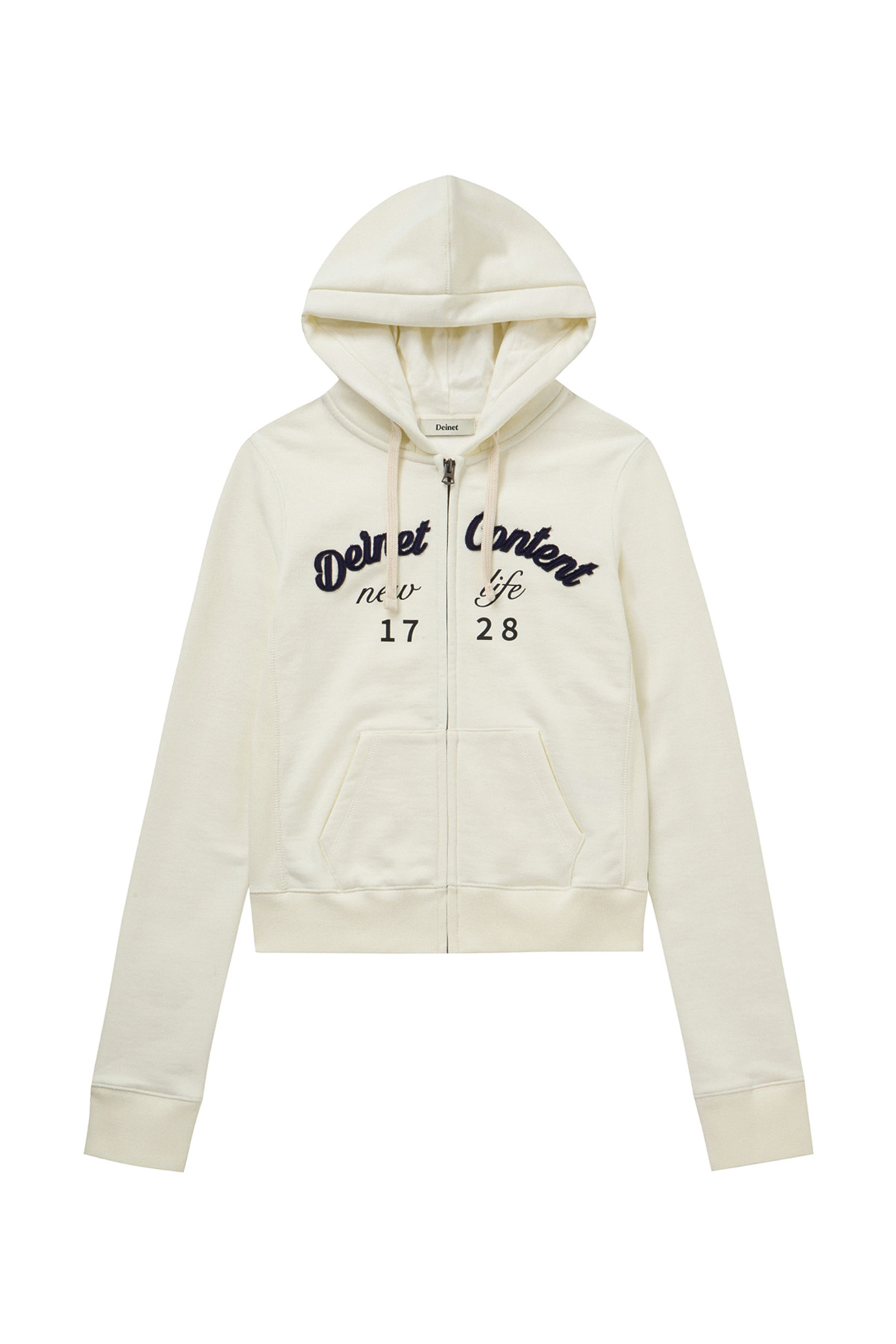 CONTENT SLIM HOOD ZIP - UP IN IVORY