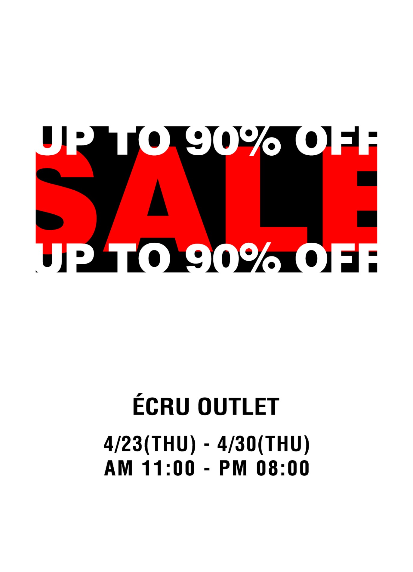 SALE UP TO 90% at ECRU Outlet