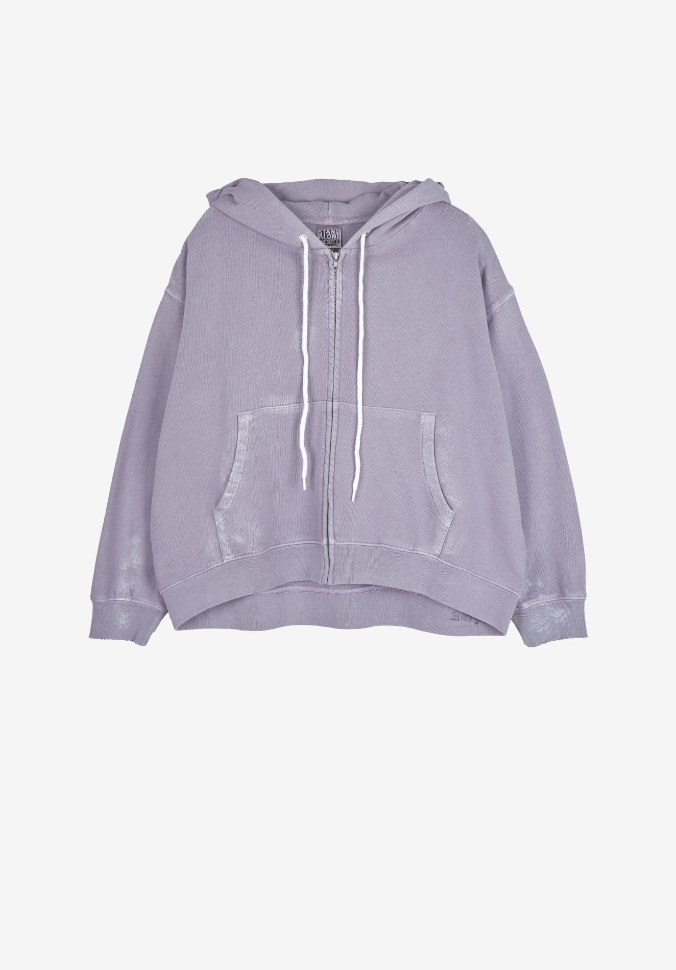 PIGMENT DYED HODDED ZIP-UP, PURPLE