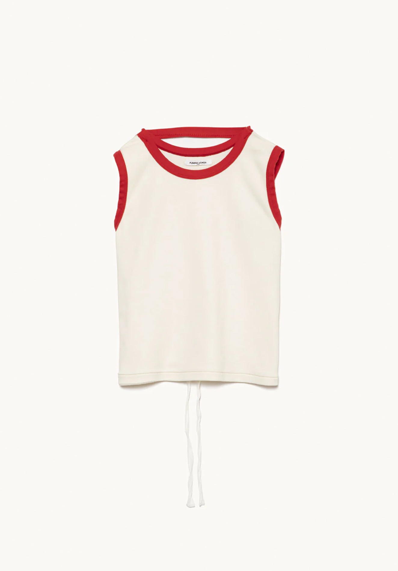 [ONLY OFFLINE STORE] TRIMMED APRON TEE, OFF WHITE/RED