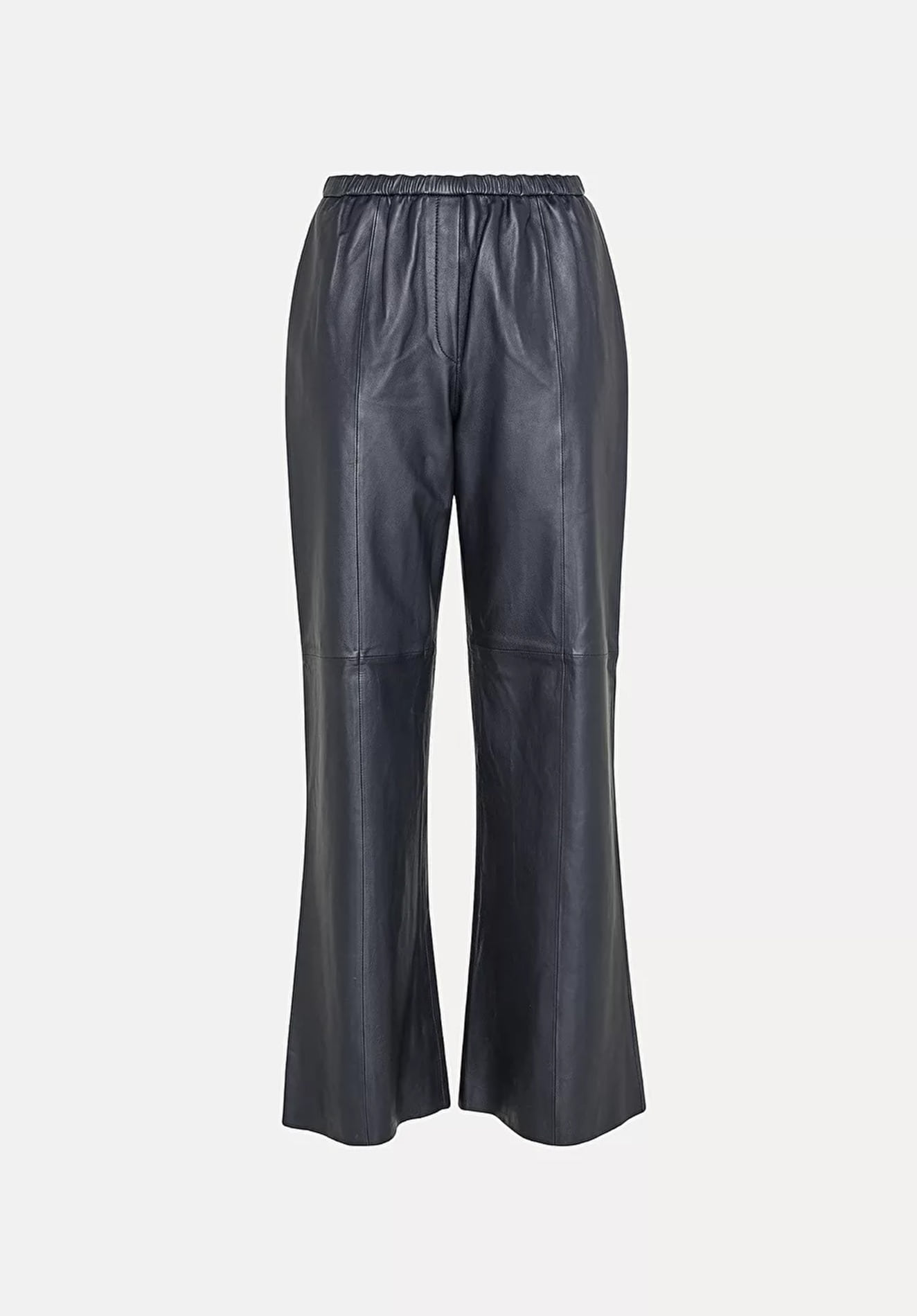 [ONLY OFFLINE STORE] nappa leather flared pants, BLACK