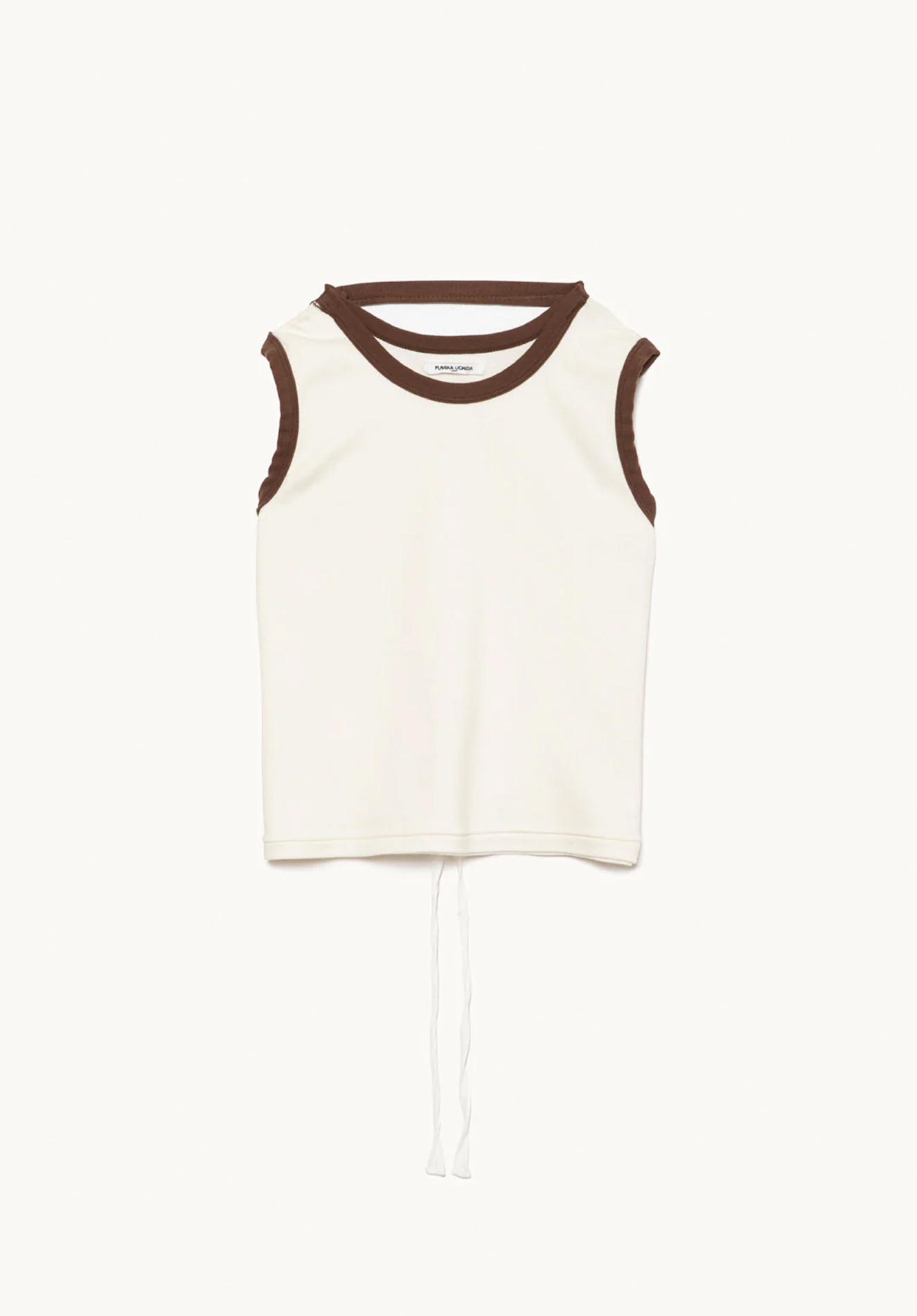 [ONLY OFFLINE STORE] TRIMMED APRON TEE, OFF WHITE/BROWN