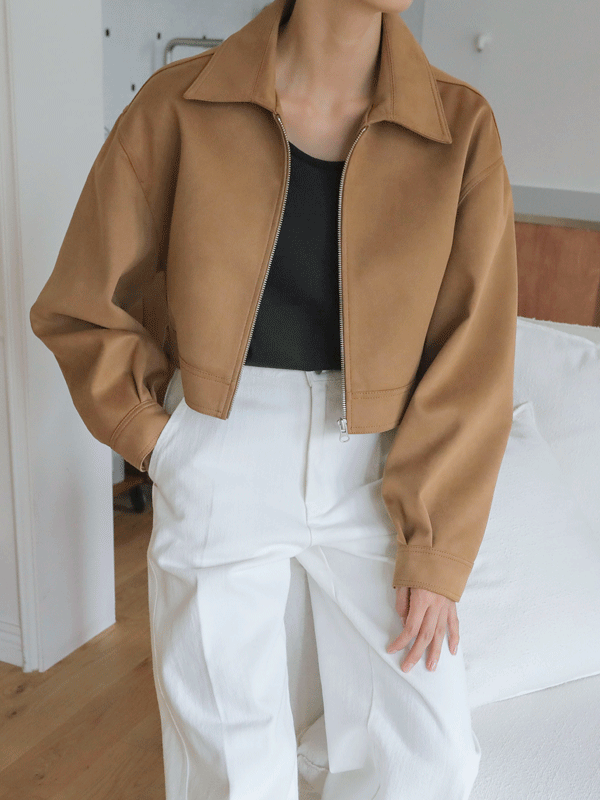 35950 Collared Cropped Jacket
