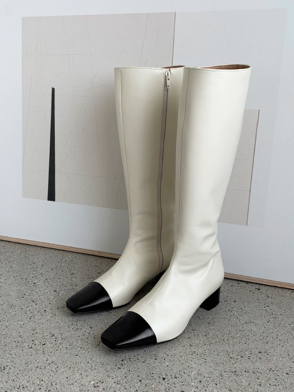 Square Toe Mid Heel Tall Boots