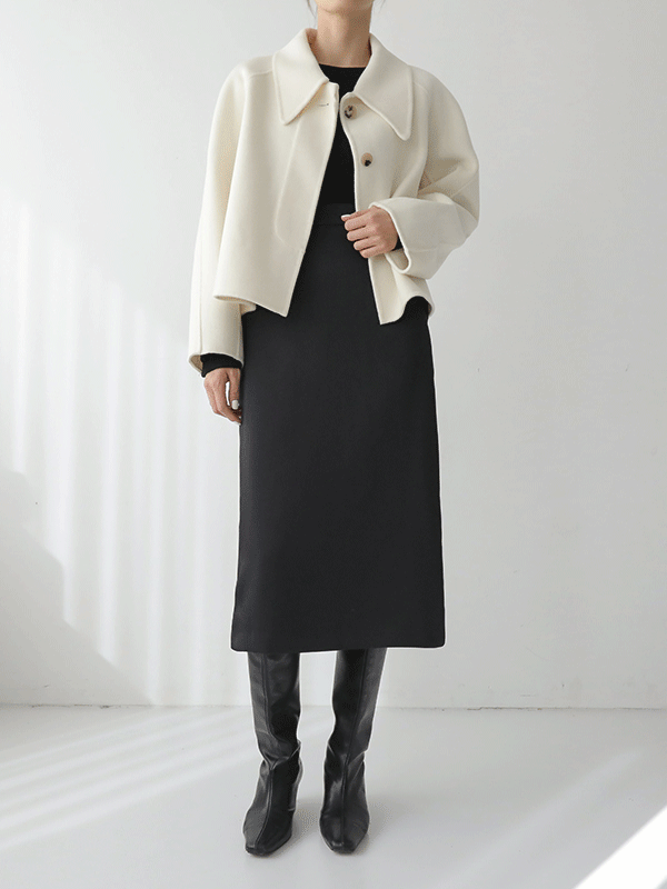 Concealed Button-Front Wool Jacket