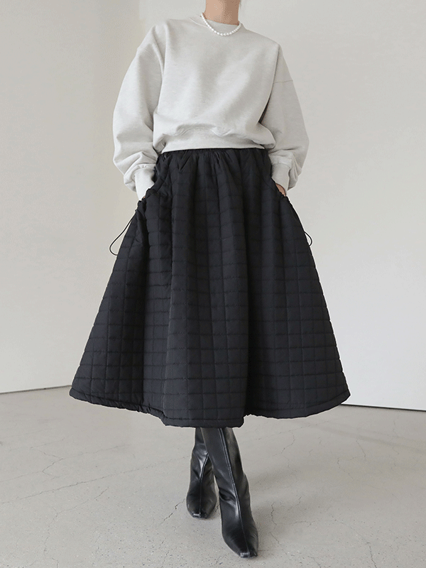 Quilted Flared Skirt
