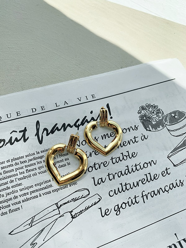 Gold-Tone Heart Earrings