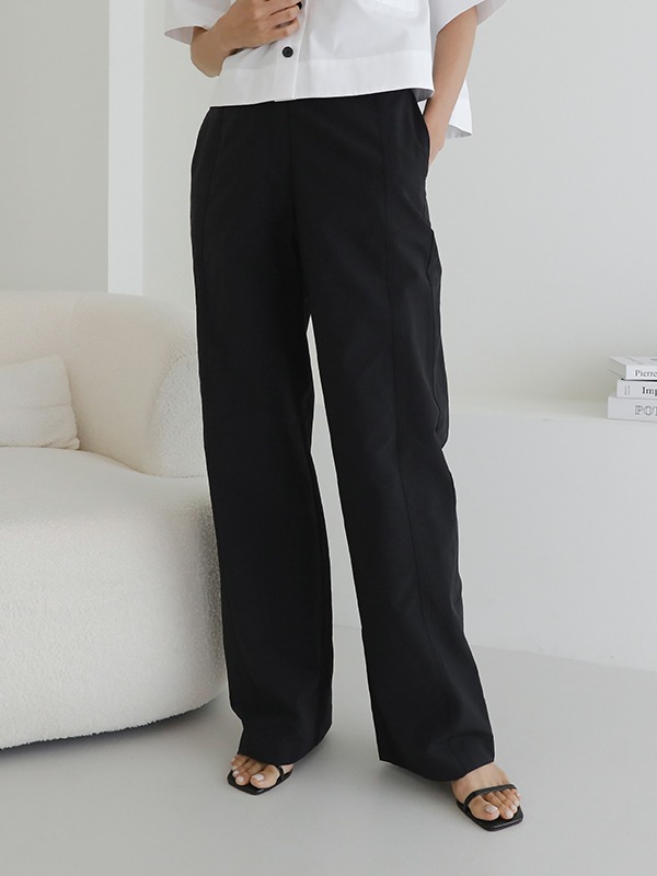 35515 Solid Tone Wide Tailored Pants