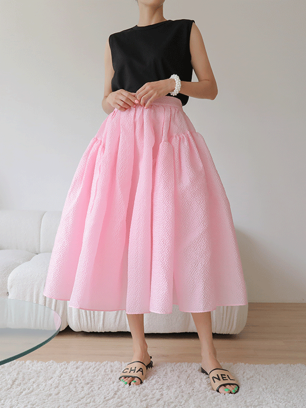 35690 Gathered Long Skirt