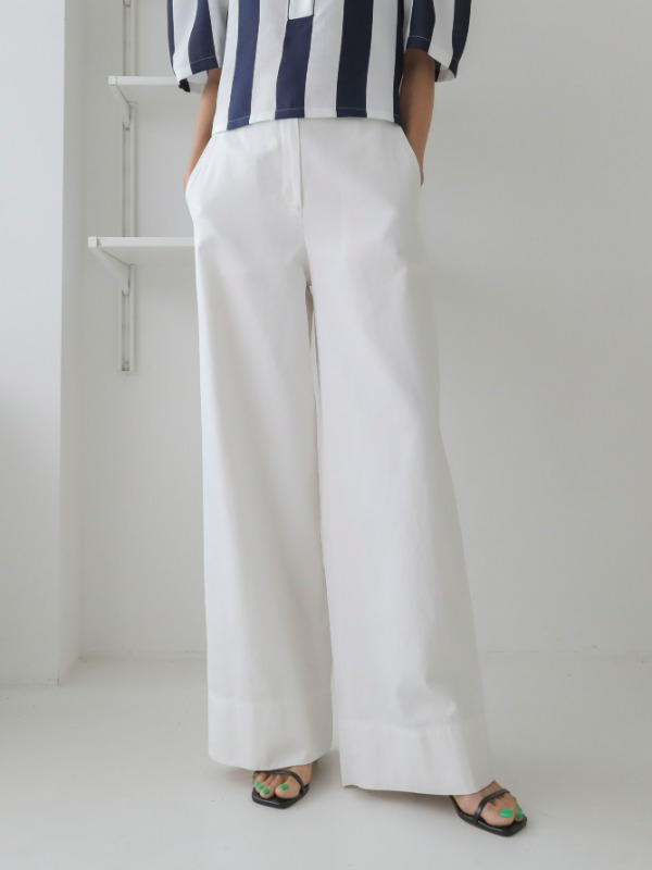 35647 Solid Tone High-Waisted Wide Leg Pants