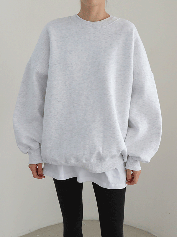 36356 Fleece-Lined Loose Fit Sweatshirt