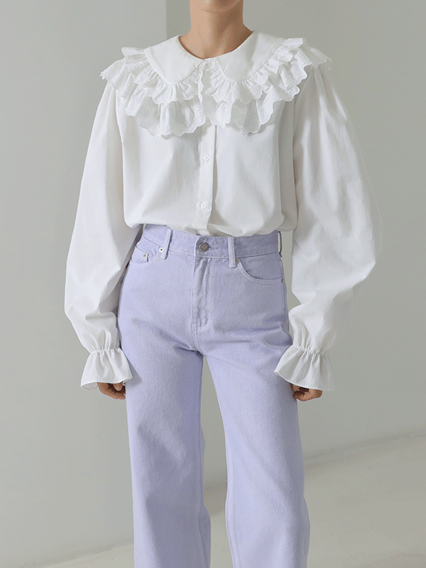 36652 Frilled Collar Blouse