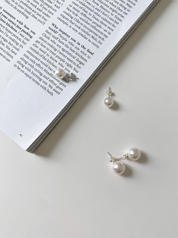 36672 Metal Closure Faux Pearl Earrings