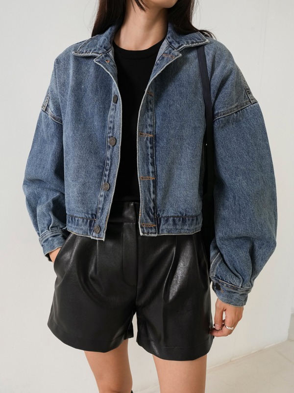 a torsion cropped jean jacket