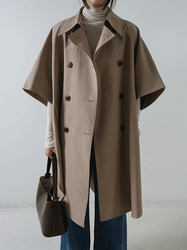 a torsion cape coat