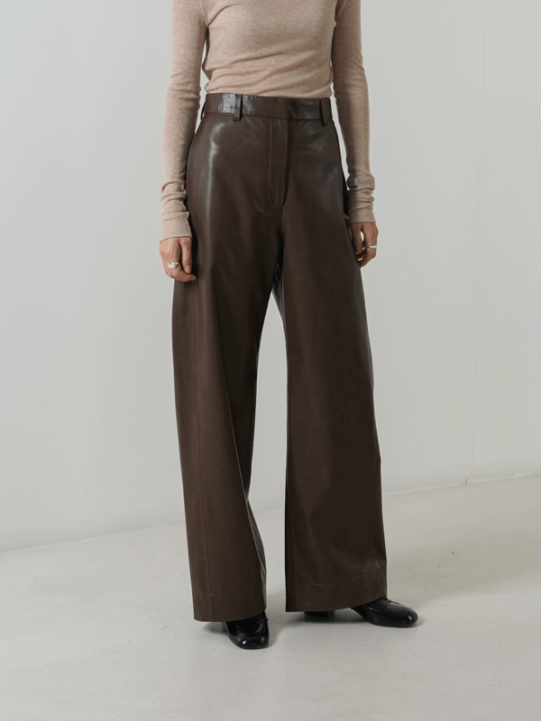 leather slit pants