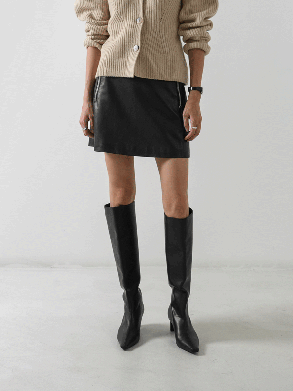 corinne leather skirt