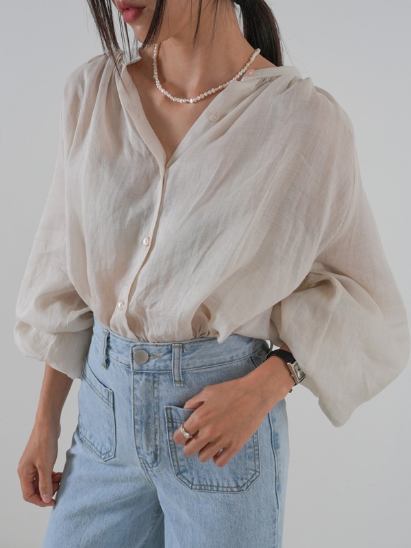 a fria linen blouse