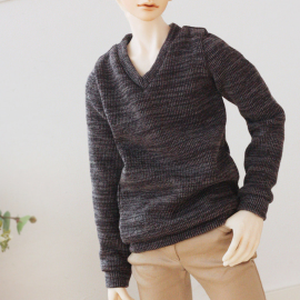 [Nine9 Style][SD70 BOY-outfit] V-neck knit wear (Charcoal)