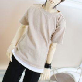 [Nine9 Style][SD17 BOY-outfit] Layered short sleeve Tee (Beige)