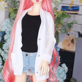 [Nine9 Style][SD9 GIRL -outfit] Simple long cardigan (White)