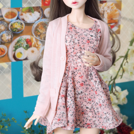 [Nine9 Style][SD9 GIRL-outfit] Simple long cardigan (Pink)