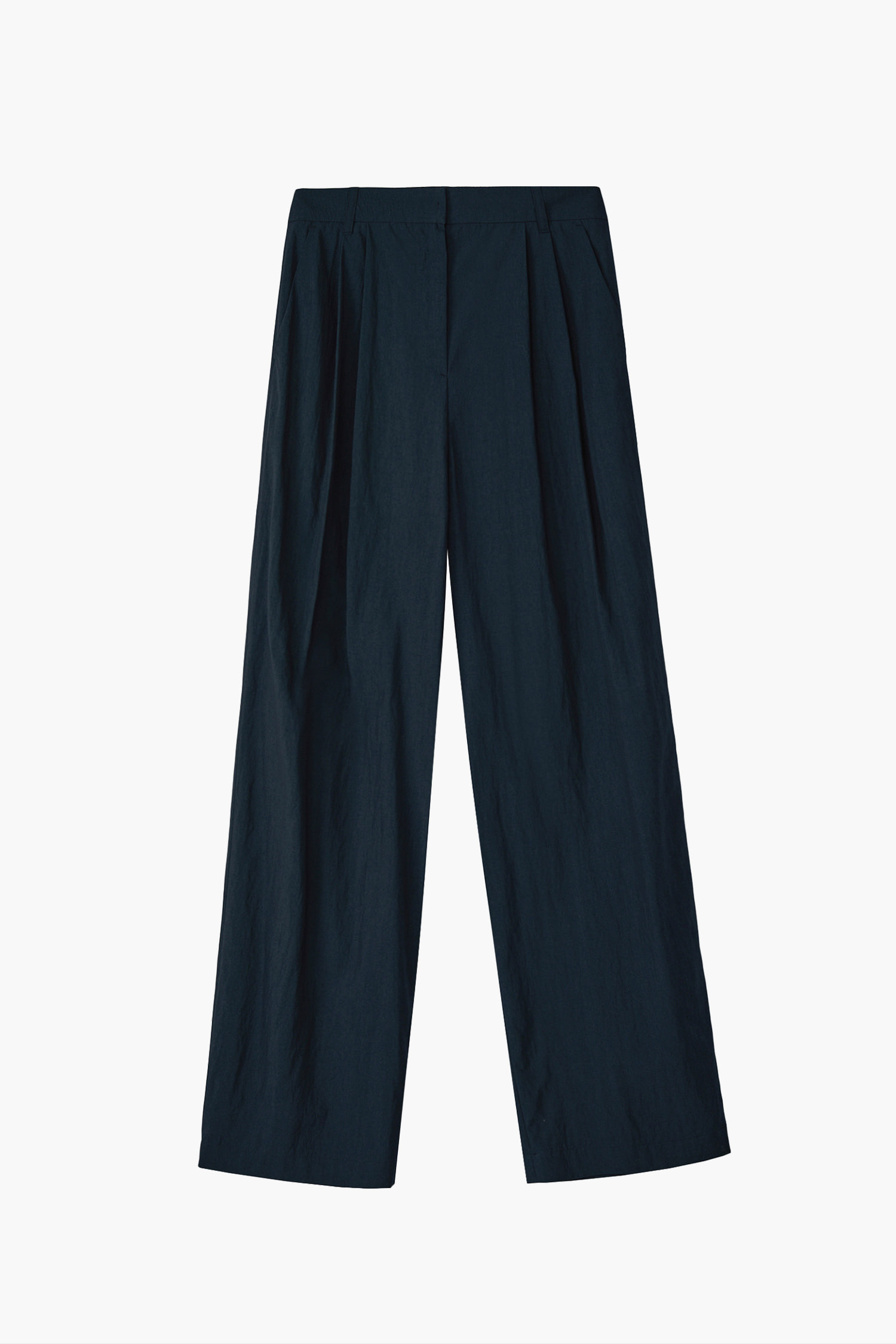 WIDE TWO TUCK PANTS - NAVY